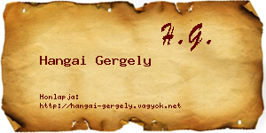 Hangai Gergely névjegykártya